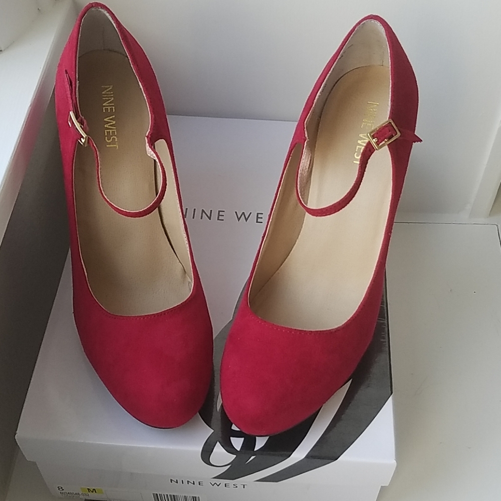 Nine West Red Suede MaryJanes